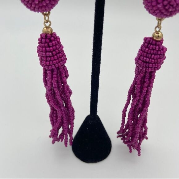 🍭6/$30 Beaded fountain tassel dangle post earrings - Picture 5 of 8